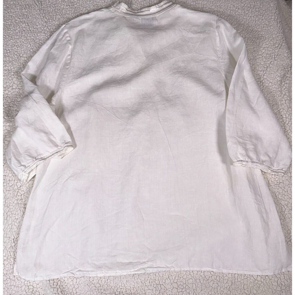 Irish Linen Tunic XL White Linen Oversized No Size tag -- See Measuremt Pictures - Picture 2 of 7